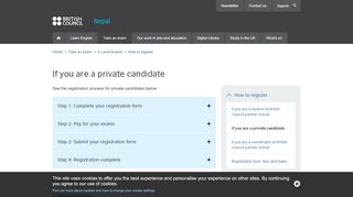
                            9. If you are a private candidate | British Council