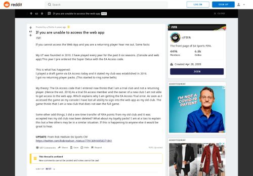 
                            9. If you are unable to access the web app : FIFA - Reddit