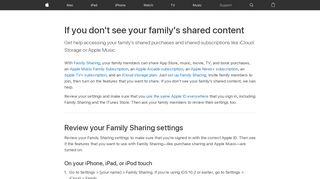 
                            8. If you don't see your family's shared content - Apple Support