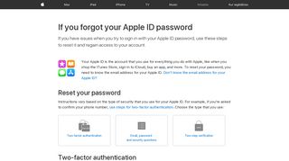 
                            8. If you forgot your Apple ID password - Apple Atbalsts - Apple Support