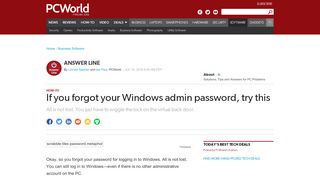 
                            11. If you forgot your Windows admin password, try this | PCWorld