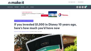 
                            13. If you put $1,000 in Disney 10 years ago, here's what you'd have now