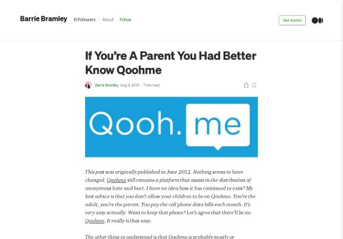 
                            4. If You're A Parent You Had Better Know Qoohme – Barrie Bramley ...