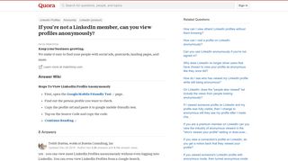 
                            4. If you're not a LinkedIn member, can you view profiles anonymously ...