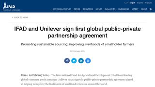 
                            13. IFAD and Unilever sign first global public-private partnership agreement