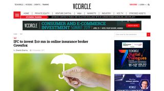 
                            9. IFC to invest $10 mn in online insurance broker Coverfox | VCCircle