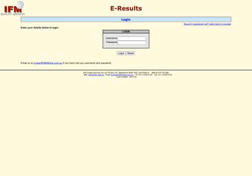 
                            6. IFM - E-Results Login - IFM Quality Services Pty Ltd