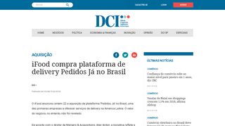 
                            9. iFood compra plataforma de delivery Pedidos Já no Brasil - DCI