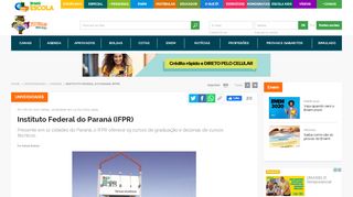 
                            9. IFPR - Instituto Federal do Paraná - cursos e vestibular