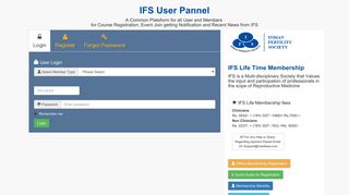 
                            10. IFS User Portel - Indian Fertility Society