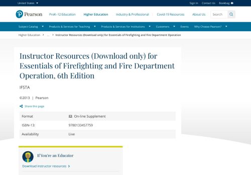 
                            10. IFSTA, Instructor Resources (Download only) for Essentials of ...