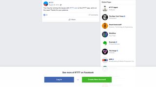 
                            5. IFTTT - You may be running into issues with IFTTT.com or... | Facebook