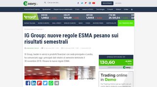 
                            10. IG Group: nuove regole ESMA pesano sui risultati semestrali