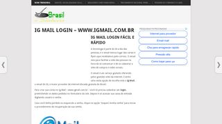 
                            6. Ig Mail Login - www.igmail.com.br | Brasil e Dinheiro