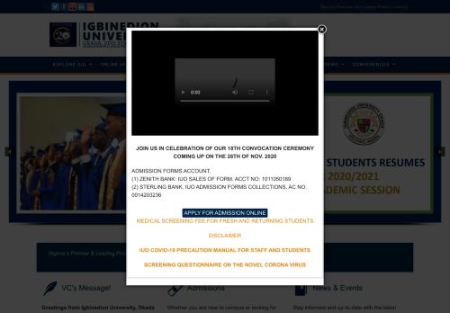 
                            8. Igbinedion University - Instructions on How to Check Students Result