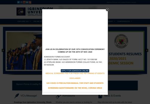 
                            11. Igbinedion University Okada | admissionletter.php