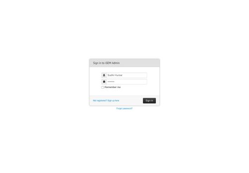 
                            8. iGEM Admin Panel - Login Page