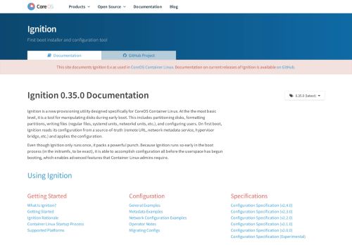 
                            5. Ignition Documentation | Install Ignition with CoreOS