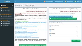 
                            8. IGNTU Admission Portal | Students Dashboard