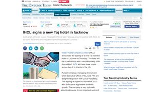 
                            11. IHCL signs a new Taj hotel in lucknow - The Economic Times