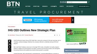 
                            11. IHG CEO Outlines New Strategic Plan: Business Travel News