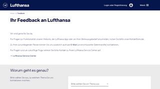 
                            6. Ihr Feedback an Lufthansa