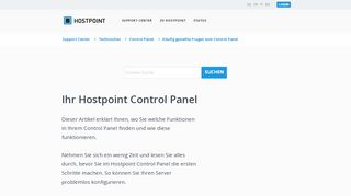 
                            13. Ihr Hostpoint Control Panel - Hostpoint Support Center