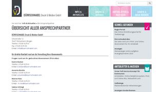 
                            5. Ihre Ansprechpartner - DÜRRSCHNABEL Druck & Medien GmbH