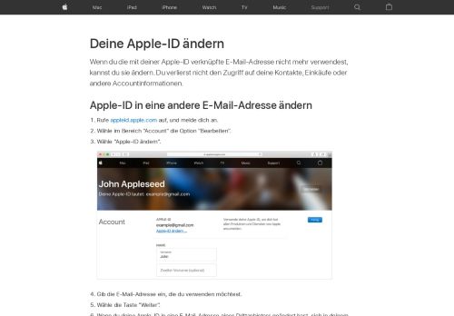 
                            1. Ihre Apple-ID ändern - Apple Support