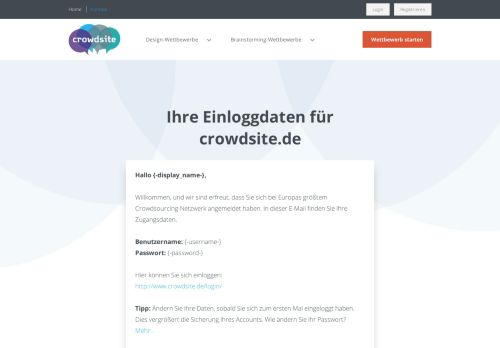 
                            3. Ihre Einloggdaten für crowdsite.de - Crowdsite Logo
