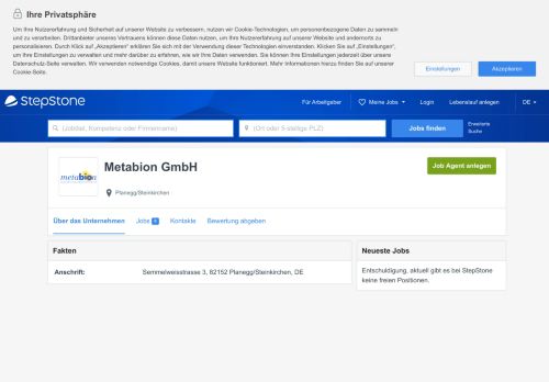 
                            8. Ihre Karriere bei Metabion GmbH | StepStone