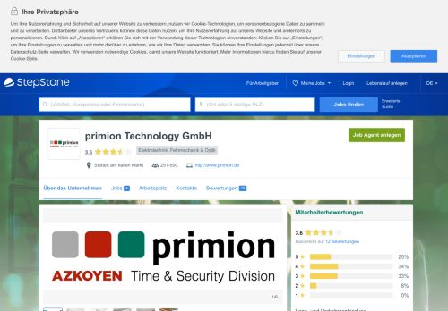 
                            12. Ihre Karriere bei primion Technology GmbH | StepStone