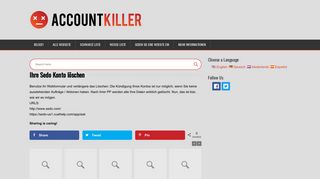 
                            11. Ihre Sedo Account loeschen | accountkiller.com