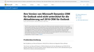 
                            3. Ihre Version von Microsoft Dynamics CRM für Outlook wird nicht ...