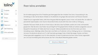 
                            5. Ihren tolino anmelden - tolino Österreich