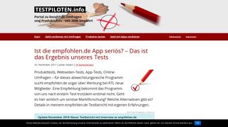 
                            2. IIᐅ Ist die empfohlen.de App seriös? » Hier echte Erfahrungen 2019