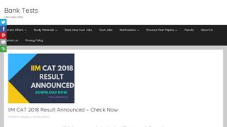
                            6. IIM CAT 2018 Result Announced - Check Now - Bank Tests