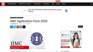 
                            5. IIMC Application Form 2020 | AglaSem Admission