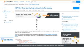 
                            10. iis - ASP.Net Core Identity login status lost after deploy - Stack Overflow