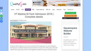 
                            8. IIT Madras M.Tech Admission 2018 : Eligibility & other Details