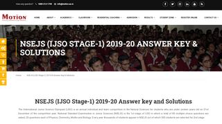 
                            13. IJSO 2018-19 Answer Key | IJSO Stage 1 Solutions | Motion