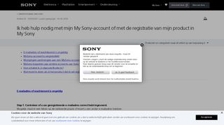 
                            9. Ik heb hulp nodig met mijn My Sony-account of met de registratie van ...