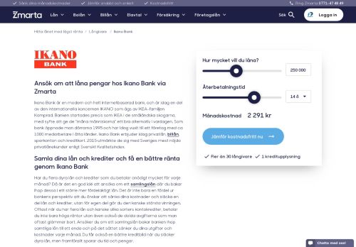 
                            8. Ikano Bank - Samla lån till låg ränta - Jämför Banker på MyLoan.se