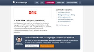 
                            8. Ikano Bank Tagesgeld (FleksHorten) im Test | Kritische-Anleger.de