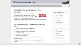 
                            12. IKANO Bank Tagesgeld – Login & Online Banking - Tagesgeldvergleich