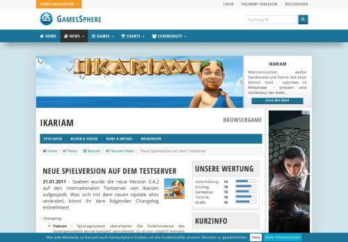 
                            8. Ikariam: Neue Spielversion auf dem Testserver - GamesSphere