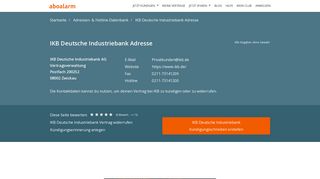 
                            12. IKB Deutsche Industriebank Adresse - Aboalarm