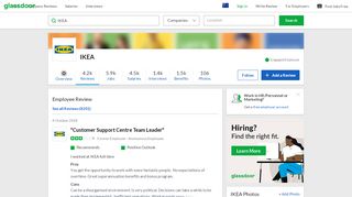 
                            13. IKEA - Customer Support Centre Team Leader | Glassdoor.com.au