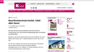 
                            7. Ikea-Kontoschutz kostet, nützt aber kaum - Artikel - www.kgeld.ch