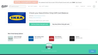 
                            12. Ikea (Online Only) Gift Card Balance Check | Raise.com